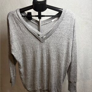 Cherish Gray V-Neck Sweater